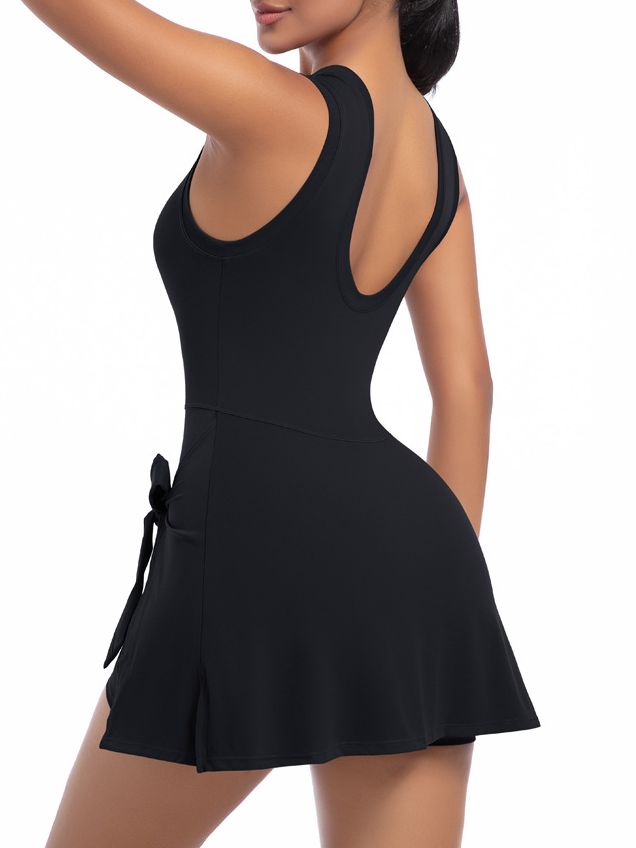 BUYCO Female Solid Color 2 in 1 Design Quick-dry Dress