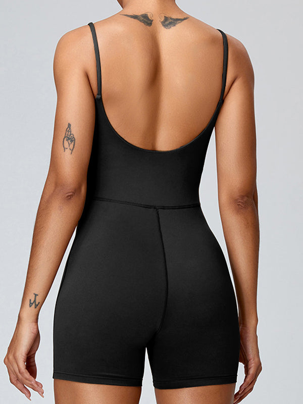 BUYCO Female Backless U Collar Quick Dry Nude Sensation Romper