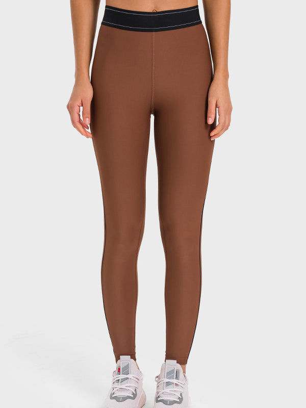 BUYCO Female Contrast Color Push Up Design Elastic Tight Shockproof Tracksuit