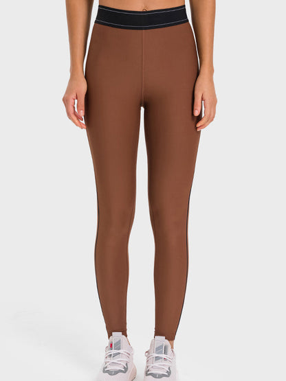 BUYCO Female Contrast Color Push Up Design Elastic Tight Shockproof Tracksuit
