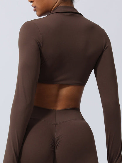 BUYCO Female Twist Breathable with Chest Pads Yoga Long Sleeves