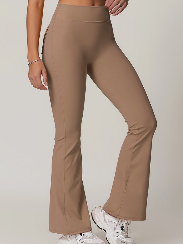 BUYCO Female Pocket Ruched Back Flare Cargo Leggings