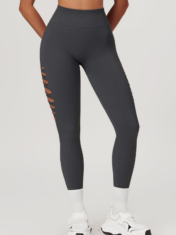 BUYCO Female Hollow Out Hip-lift Quick-dry High-waisted Seamless Leggings