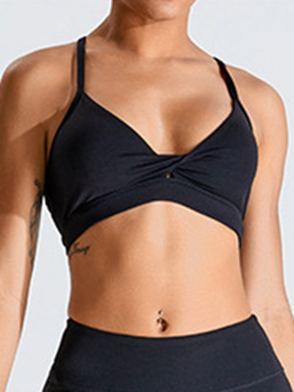 BUYCO Female Cross Back V Collar Sports Bras