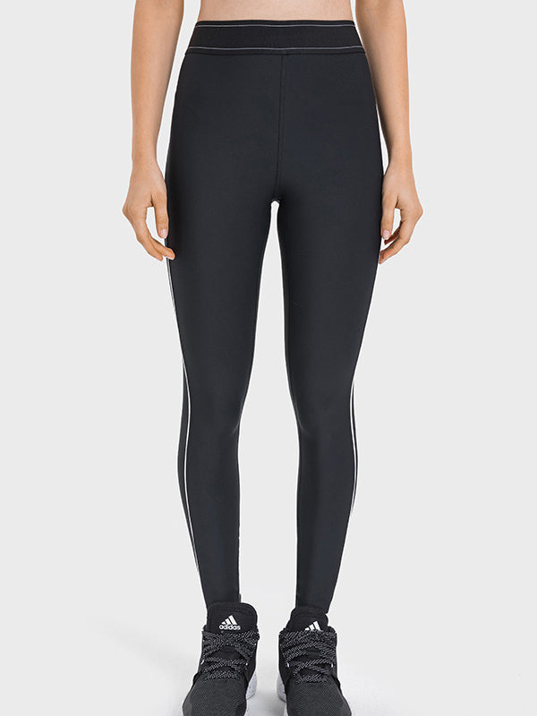 BUYCO Female Contrast Color Push Up Design Elastic Tight Shockproof Tracksuit