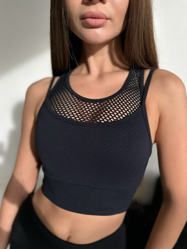 BUYCO Female Fitted Faux Leather Fishnet Micro Modern Shorts