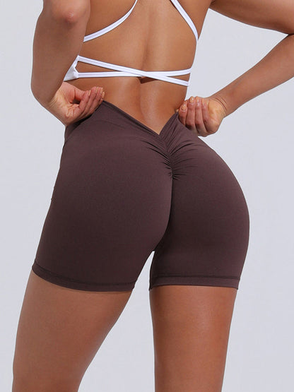 BUYCO Female Ruched Back Spandex Gym Fit Shorts