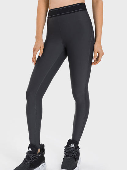 BUYCO Female Contrast Color Push Up Design Elastic Tight Shockproof Tracksuit