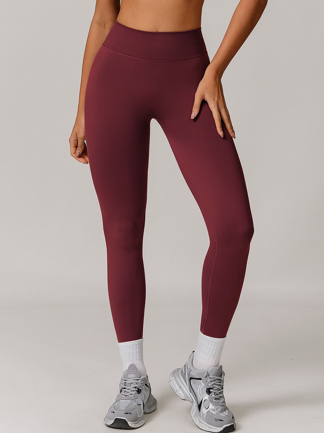 BUYCO Female Seamless Solid Color Elastic Tight Push Up Design Leggings