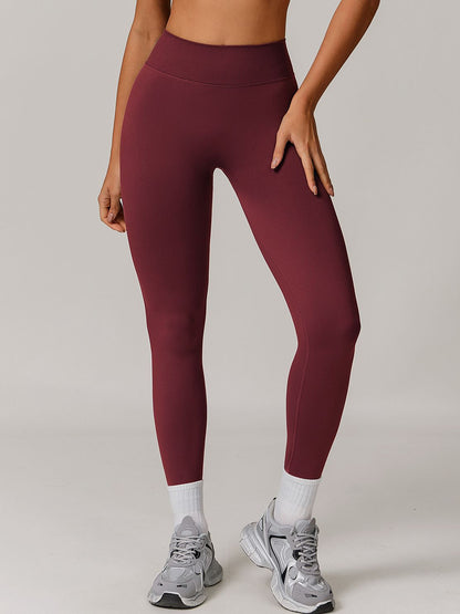 BUYCO Female Seamless Solid Color Elastic Tight Push Up Design Leggings