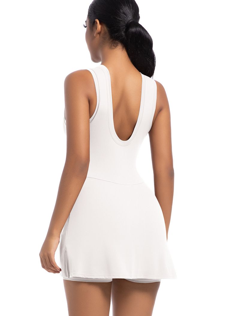 BUYCO Female Solid Color 2 in 1 Design Quick-dry Dress