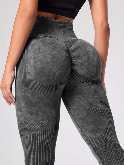 BUYCO Female Denim Ruched Back Quick-dry Seamless Leggings