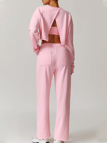 BUYCO Female Split Backless High-waisted Casual Loose Tracksuit