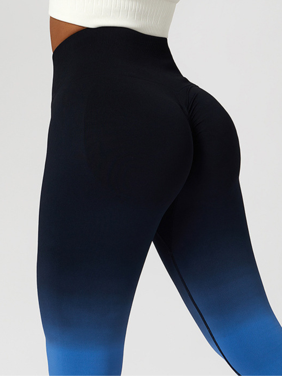 BUYCO Female Fantasy Apple Plump Ombre Ruched Back Seamless Leggings
