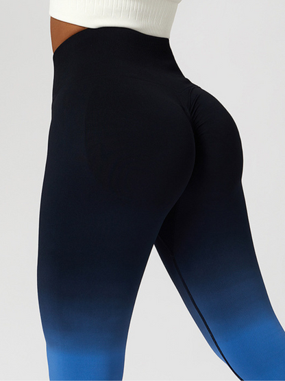 BUYCO Female Fantasy Apple Plump Ombre Ruched Back Seamless Leggings