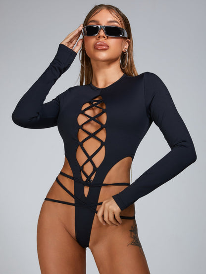 BUYCO Female Fashion Lace-up Bodysuit