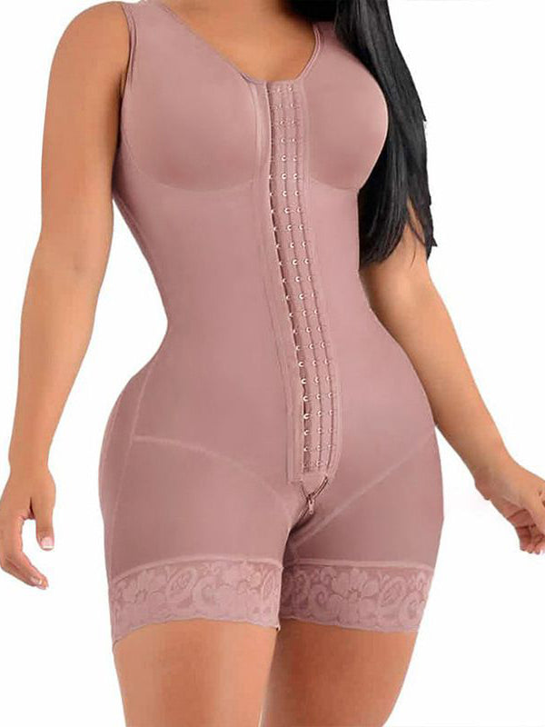 BUYCO Female Lace Corset Design Zipper Push Up Design Shapewear