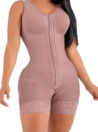 BUYCO Female Lace Corset Design Zipper Push Up Design Shapewear