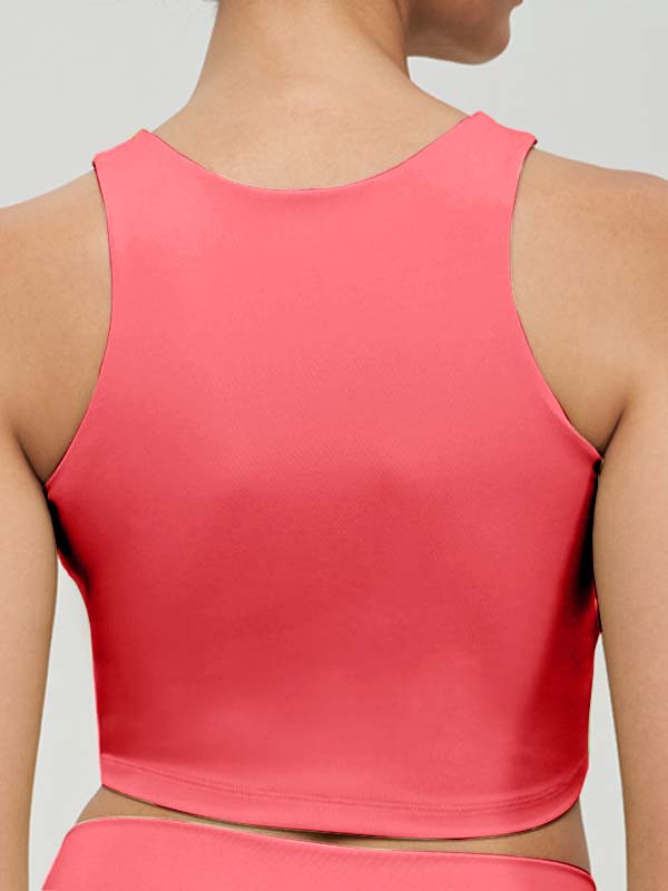 BUYCO Female Twist Hollow Out Solid Color Tank