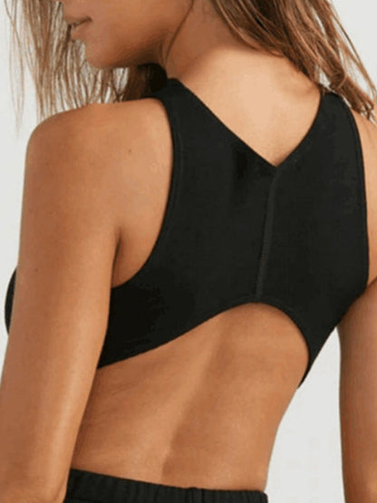 BUYCO Female V-neck with Chest Pads Elastic Tight Tanks