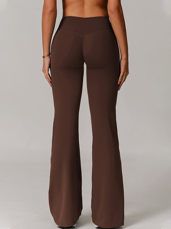 BUYCO Female Solid Color Flare High-rise Leggings