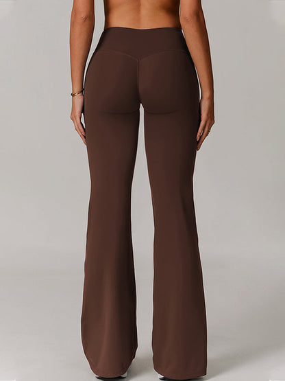BUYCO Female Solid Color Flare High-rise Leggings