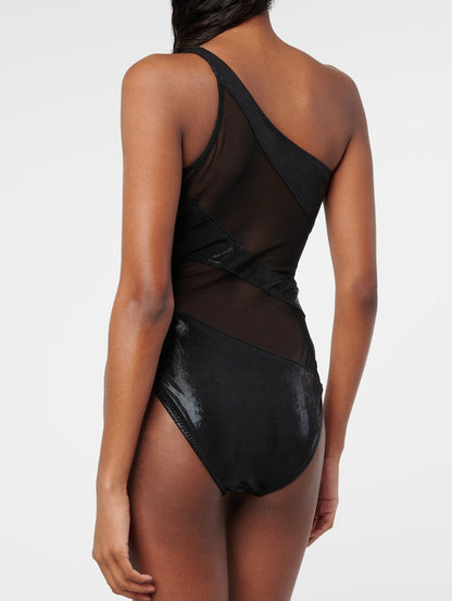 BUYCO Female Glossy Sheer Mesh Elegance One Piece
