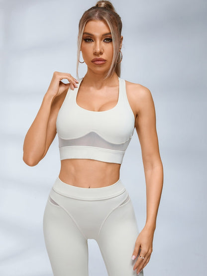 BUYCO Female Fitted Sheer Mesh Push Up Hip-lift Tracksuit