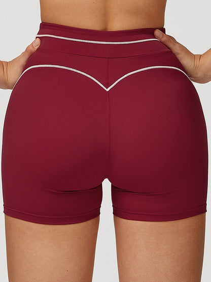 BUYCO Female Contrast Color Big Heart Shape Push-lift Shorts