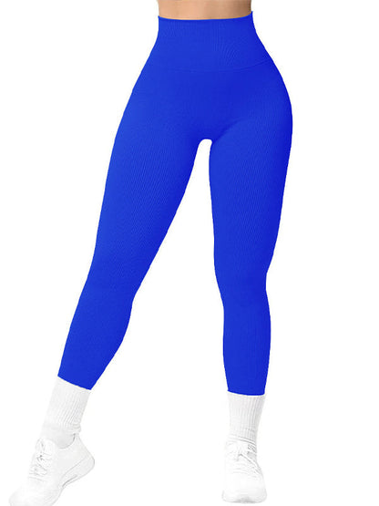 BUYCO Female Seamless Ribbed Solid Color Quick-dry Leggings