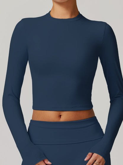 BUYCO Female Solid Color Quick Dry Elastic Tight Long Sleeves