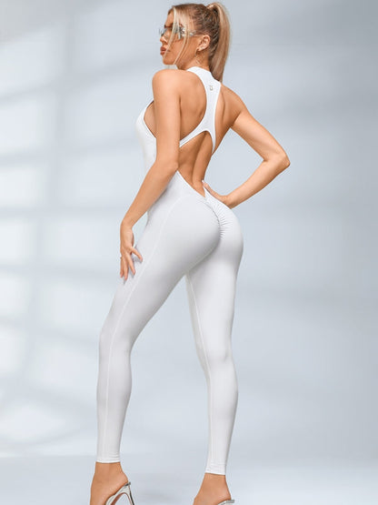 BUYCO Female Zipper Backless Ruched Back Jumpsuit
