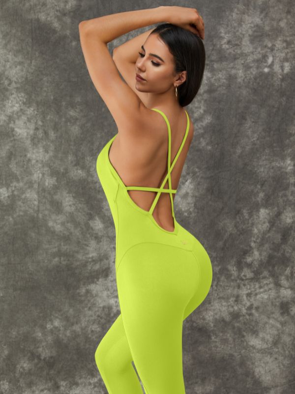 BUYCO Female Cross Back Backless Jumpsuit