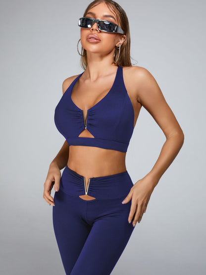 BUYCO Female Cutout V Shape Metal Sports Bras