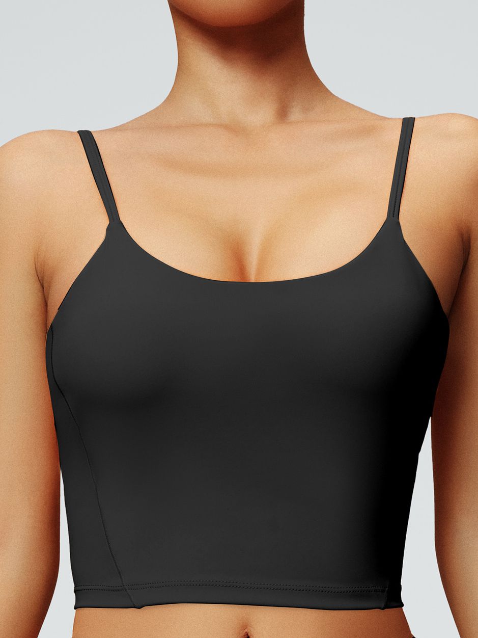BUYCO Female U Collar Backless Adjustable Strap Solid Color Sports Bras