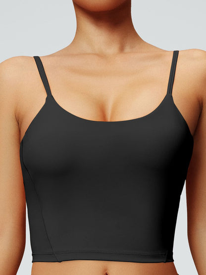 BUYCO Female U Collar Backless Adjustable Strap Solid Color Sports Bras