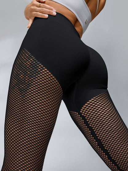 BUYCO Female Fitted Fishnet Ruched Back Leggings