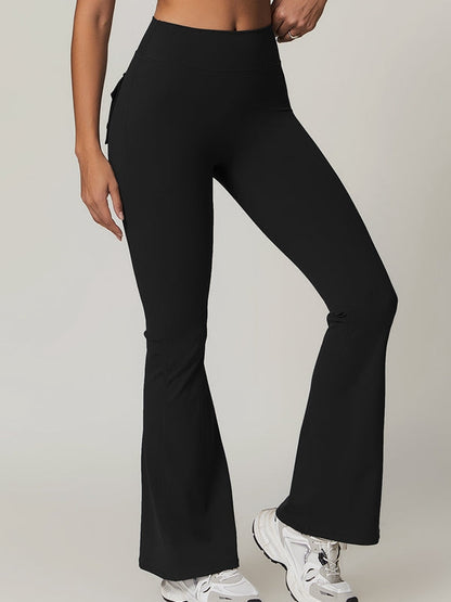 BUYCO Female Pocket Ruched Back Flare Cargo Leggings