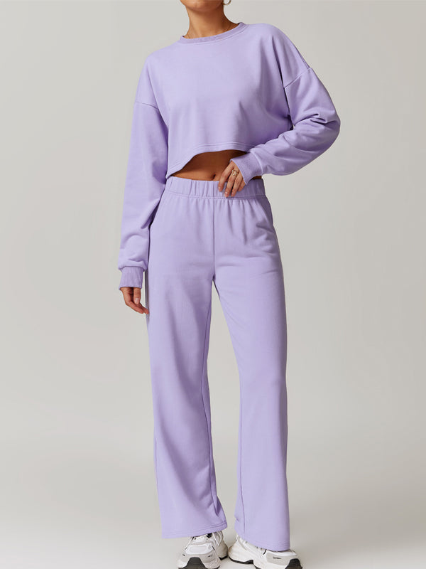 BUYCO Female Split Backless High-waisted Casual Loose Tracksuit