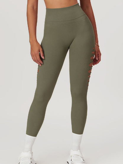 BUYCO Female Hollow Out Hip-lift Quick-dry High-waisted Seamless Leggings
