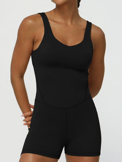 BUYCO Female V-neck High-Support Elastic Tight Romper
