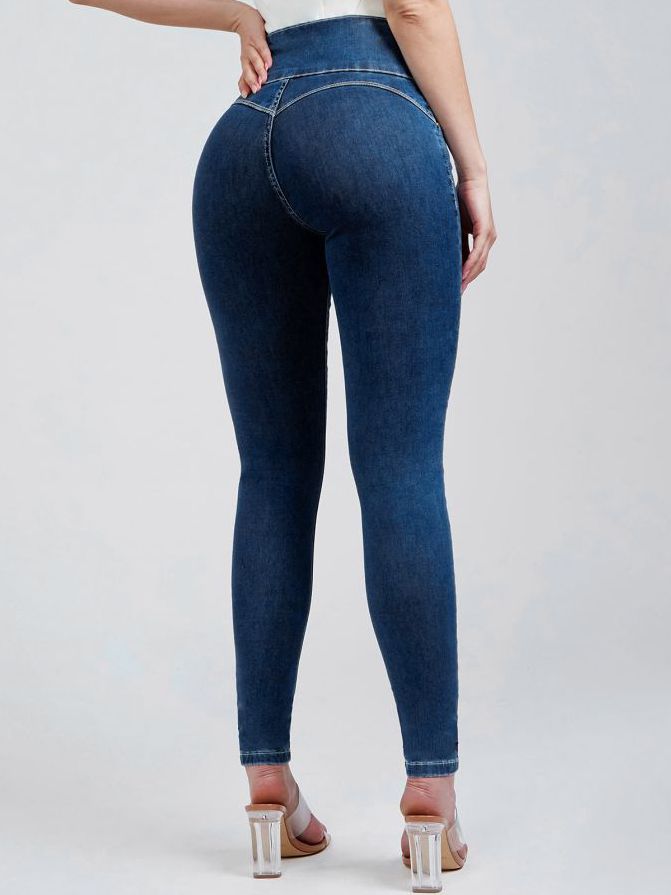 BUYCO Female Denim Elastic Tight Pocket Cargo Leggings