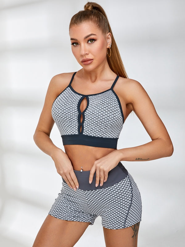 BUYCO Female Cutout Tiktok Honeycomb Short Tracksuit
