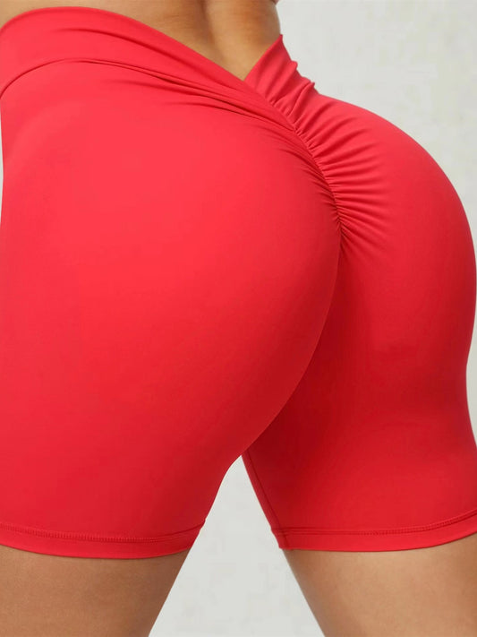 BUYCO Female Ruched Back Spandex Gym Fit Shorts