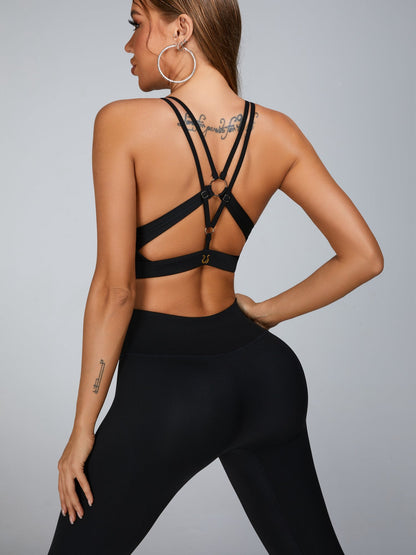 BUYCO Female Cutout V Shape Metal Sports Bras