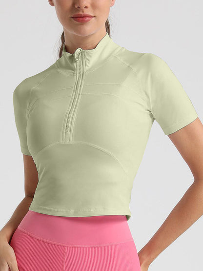 BUYCO Female Solid Color Zipper Quick Dry Tanks