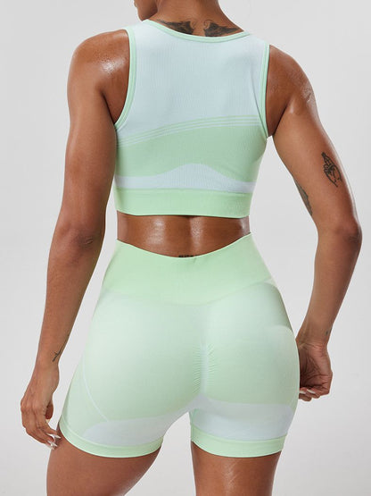 BUYCO Female Ruched Back with Chest Pads Elastic Tight Short Tracksuit