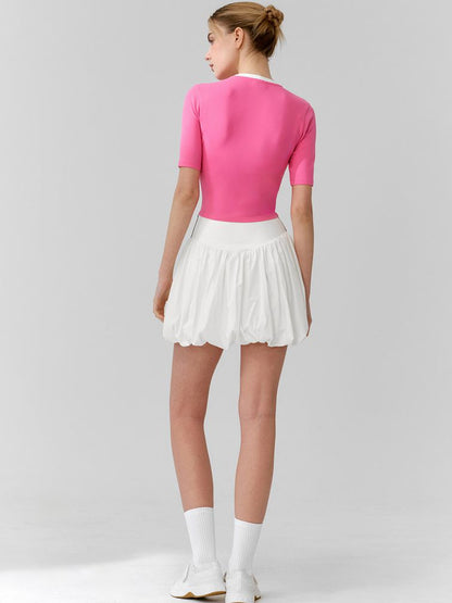 BUYCO Female Stripe Fluffy Tennis Skirts Suit