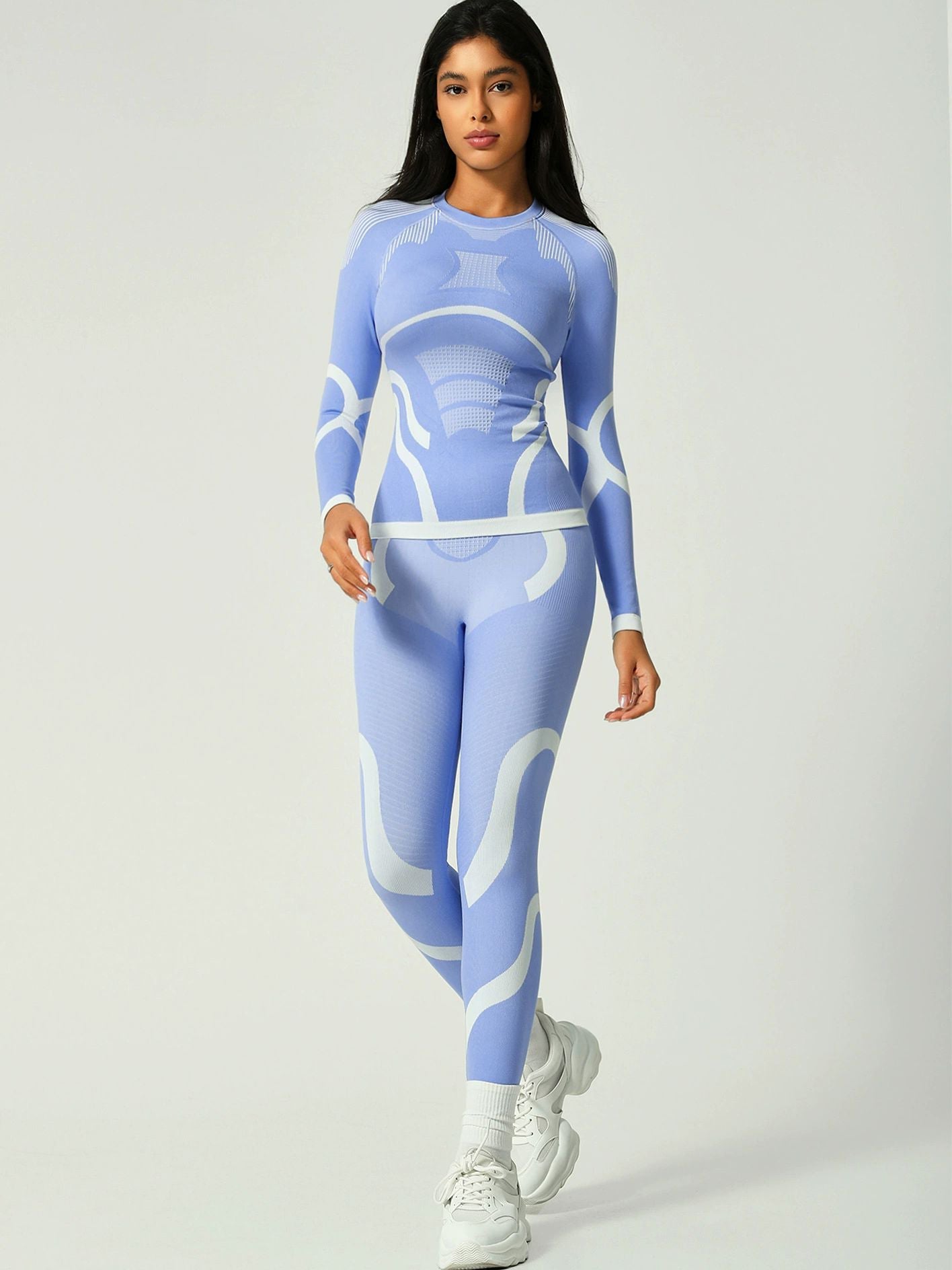 BUYCO Female Quick Dry Warm Contrast Color Elastic Tight Ski Tracksuit