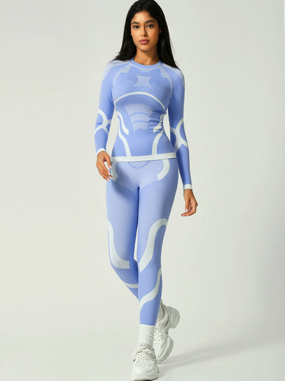 BUYCO Female Quick Dry Warm Contrast Color Elastic Tight Ski Tracksuit